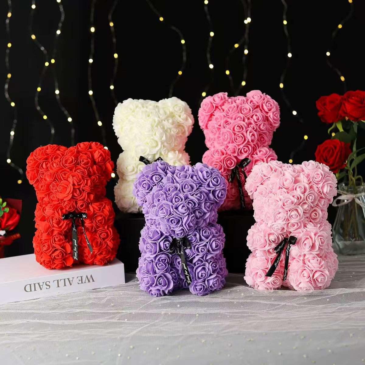 Ours en Roses – Peluche Fleur
