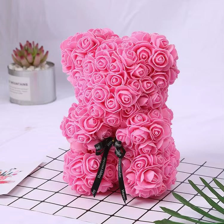 Ours en Roses – Peluche Fleur
